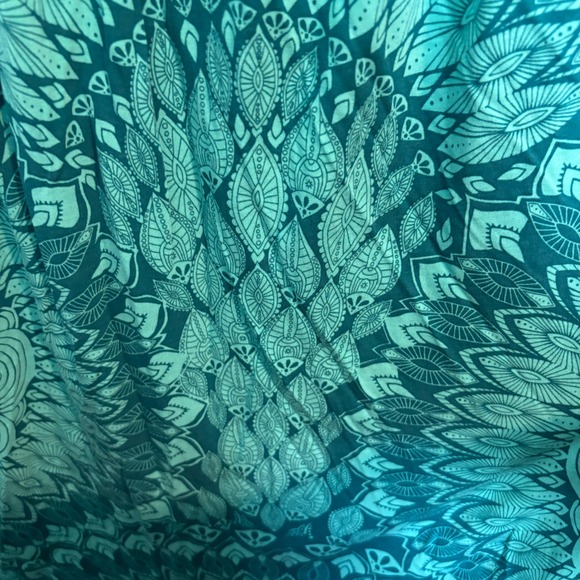 LASCANA Beachy Boho Chic Teal Blue Mandala Print Shoulder Tie Sundress Size 12 - Picture 5 of 12